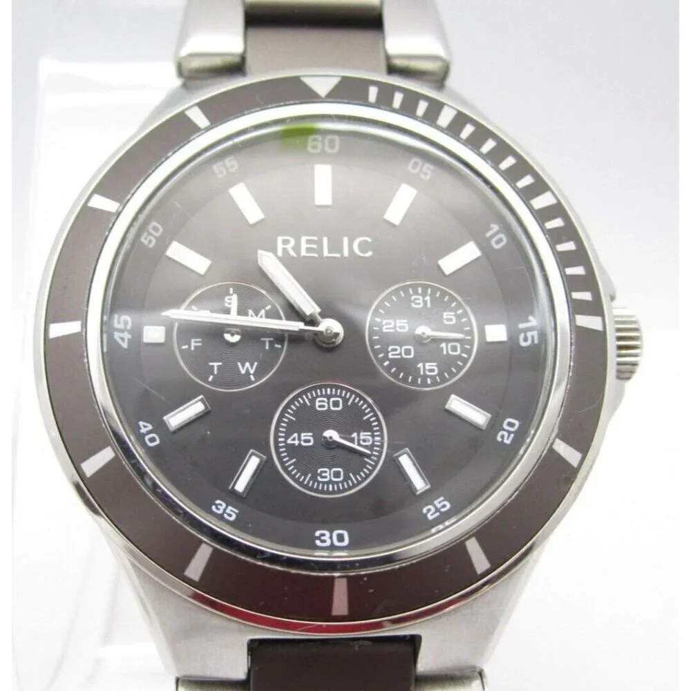Men Relic Quartz 50m WR Analog 41mm Round Watch (H562) 